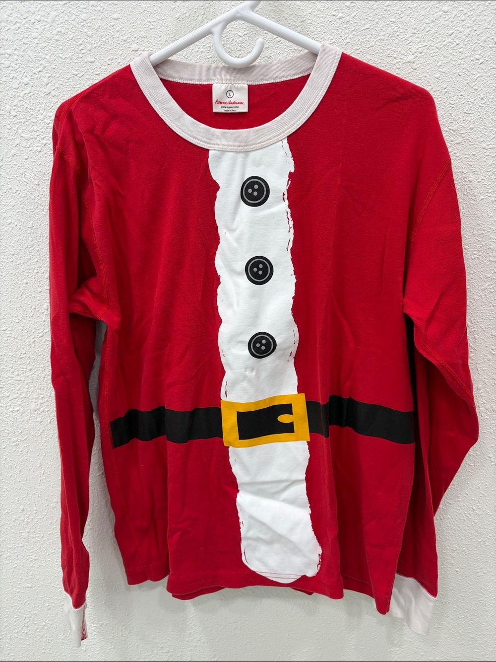 Hanna Andersson Santa Print Christmas Pajama Top